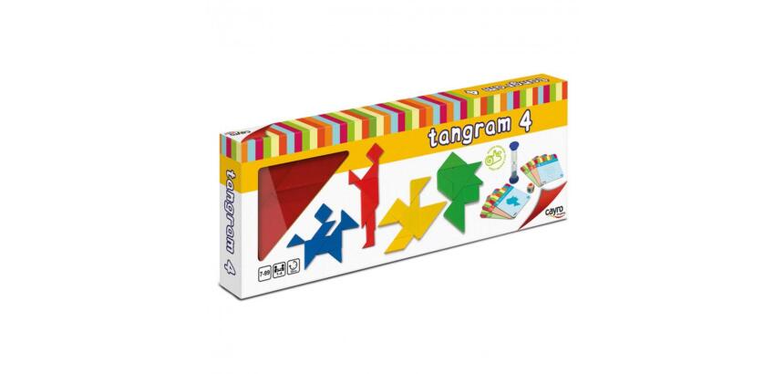 4 tangrams bois cayro casse tete forme puzzle geometrique de 1 a 4 joueurs