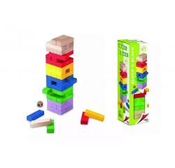 Jeu d adresse cayro tour infernale en bois 54 pieces   en 6 coloris et 1 de