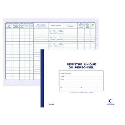 Registre Unique d'inscription du personnel et des stagiaires Elve 1464, 21 x 29,7 cm, 34 pages