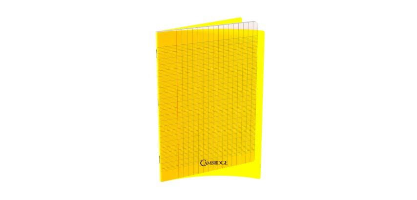 Lotde 10 cahiers cambridge polypro jaune indechirable et lavable papier velin extra    24x32 cm piqure 80g seyes 80g