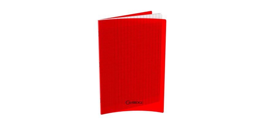 Lot de 10 cahiers cambridge polypro rouge indechirable et lavable papier velin extra    24x32 cm piqure 80g seyes 80g