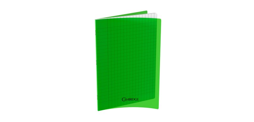 Lot de 10 cahiers cambridge polypro vert  indechirable et lavable papier velin extra    24x32 cm piqure 80g seyes 80g
