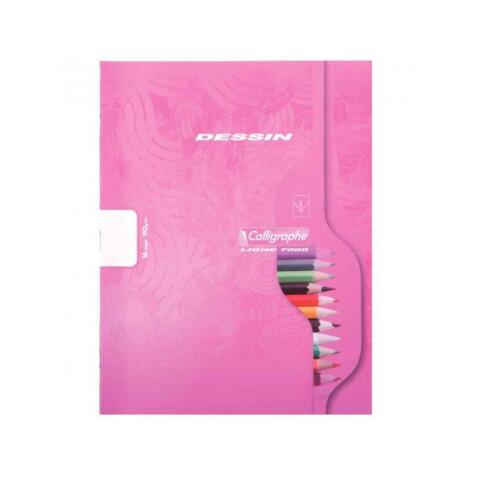 Cahier Dessin scolaire piqué 7000 17x22 cm 16 pages 10x10 90 g - Assortis