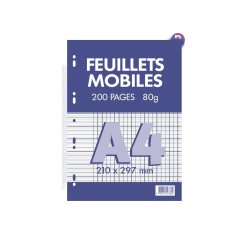 Feuillets mobiles conquerant 21x29,7 cm 200 pages seyes    80g
