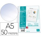 Sachet de 100 pochetttes perforées Polypropylène grainé 5/100e - A5 - Cristal