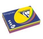 Ramette clairefontaine assortiments 160g 5x 50       fuilles a4 coloris intenses   jaune bleu vert fuchsia rouge