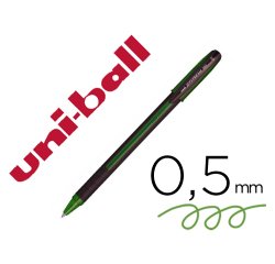 Stylo-bille uniball jetstream 101 pointe moyenne trait      0,5mm encre gel capuchon grip ergonomique coloris vert