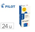 Pack roller pilot v-ball pointe conique 0.7 mm avec    regulateur d encre 16 + 4     offerts coloris rouge