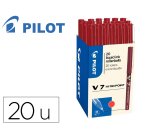 Pack roller pilot v7 pointe aiguille 0.7 mm avec          regulateur d encre 16 + 4     offerts coloris rouge