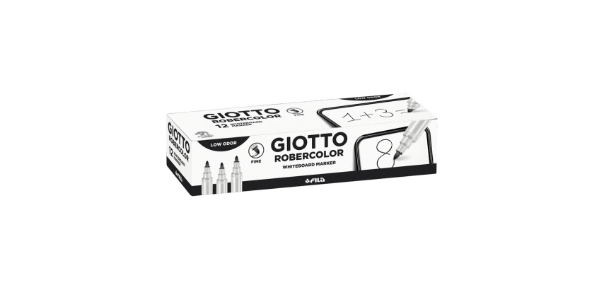 Feutre robercolor pointe fine giotto pour tableau blanc     odeur neutre ecriture 1mm     coloris noir