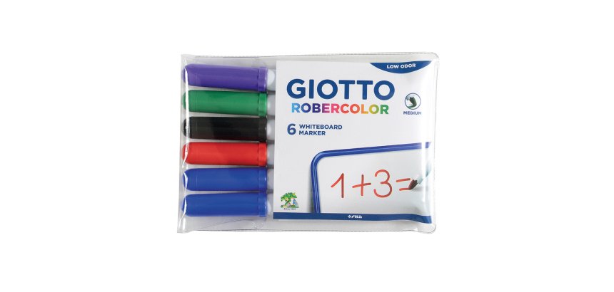 Pochette feutre robercolor pointe moyenne giotto pour    tableau blanc odeur neutre    ecriture 2mm 6 unites coloris