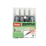 Marqueur pentel maxiflo effacable tableau blanc       bouton poussoir pointe        biseaute coloris assortis
