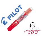 Marqueur pilot v-board master recycle effacable a sec et    rechargeable pointe biseautee large 6 mm coloris rouge