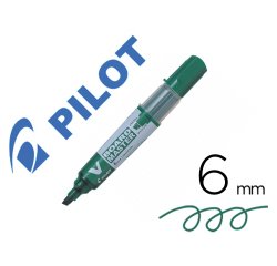 Marqueur pilot v-board master recycle effacable a sec et    rechargeable pointe biseautee large 6 mm coloris vert