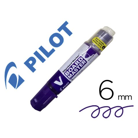 Marqueur pilot v-board master recycle effacable a sec et    rechargeable pointe ogive     large 6 mm coloris violet