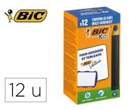 Crayon couleur bic kids multi-surfaces corps          triangulaire bois coloris     bleu boite 12 unites