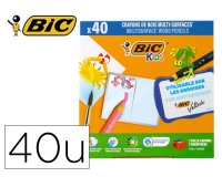 Crayon couleur bic kids multi-surfaces corps          triangulaire bois 10 coloris  assortis classpack 40 uni + 2