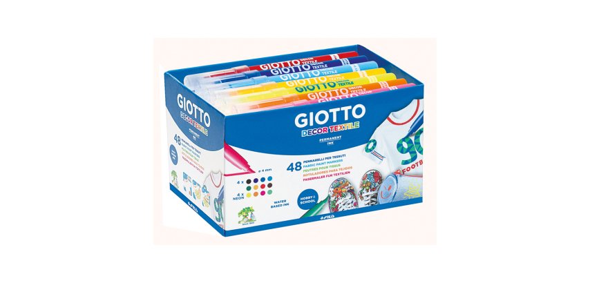 Classpack feutres decor textil giotto couleurs        permanentes et lavables       fixation au fer chaud 48