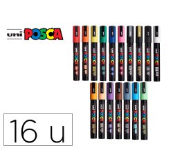Marqueur posca pc7m pointe conique trait 4,5-5,5mm       coloris assortis boite 16     unites