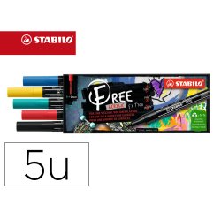 Marqueur stabilo royal free acrylic toutes surfaces t100  pointe fine set 2 coloris     assortis coffret 5 unites