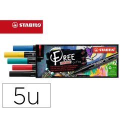 Marqueur stabilo royal free acrylic toutes surfaces t100  pointe fine set 2 coloris     assortis coffret 5 unites
