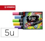 Marqueur stabilo seaside free acrylic toutes surfaces t800 pointe large biseautee set 4 coloris assortis coffret 5 uni