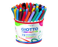 Pot feutres turbo glitter giotto encre pailletee pointe moyenne 72 unites coloris     assortis