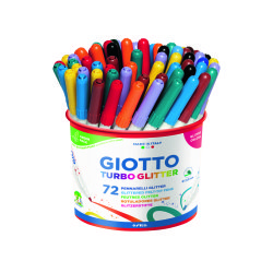 Pot feutres turbo glitter giotto encre pailletee pointe moyenne 72 unites coloris     assortis