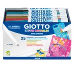 Classpack feutres decor metal giotto multi supports pointe  bloquee 24 unites coloris     assortis metallises