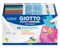 Classpack feutres decor metal giotto multi supports pointe  bloquee 24 unites coloris     assortis metallises