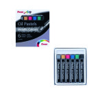 Pastel huile pentel arts corps rond enrobage papier    non salissant coloris         metallises assortis boite 6