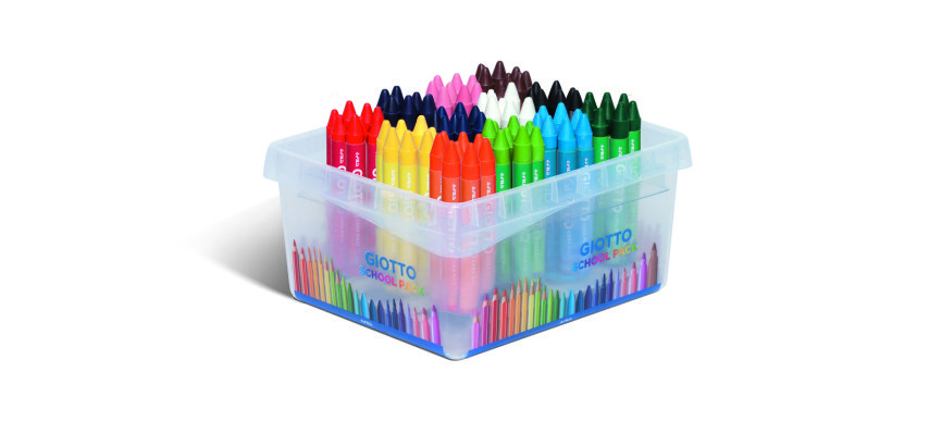 Classpack crayons a la cire cera maxi giotto forme ronde  11mm 10cm 96 unites coloris   assortis