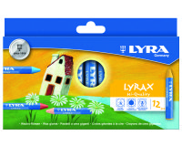 Etui craies a la cire d abeille lyrax lyra            ergonomique forme             triangulaire 9 cm 12 unites