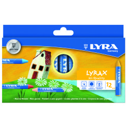 Etui craies a la cire d abeille lyrax lyra            ergonomique forme             triangulaire 9 cm 12 unites