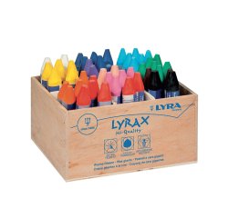 Classpack craies a la cire d abeille lyrax lyra            ergonomique forme             triangulaire 9 cm 48 unites