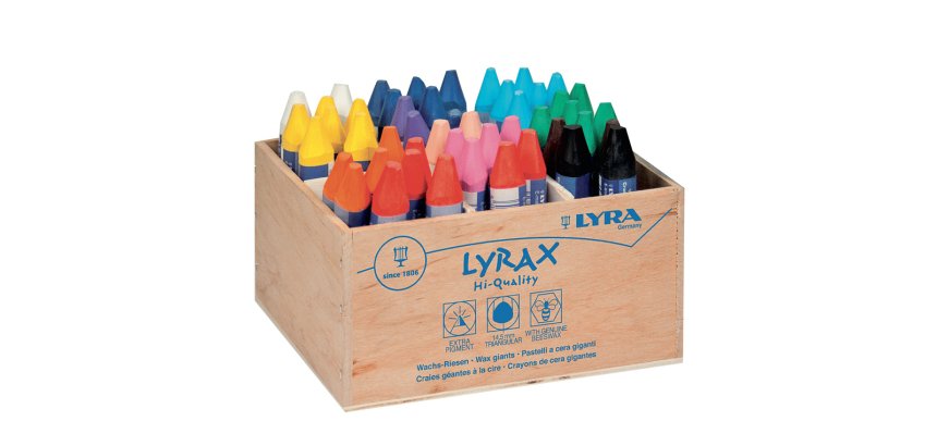 Classpack craies a la cire d abeille lyrax lyra            ergonomique forme             triangulaire 9 cm 48 unites