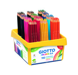 Classpack crayons colors 3.0 giotto forme hexagonale bois  18cm mine de 3mm 192 unites   coloris assortis