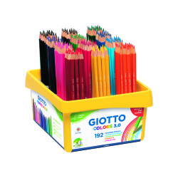 Classpack crayons colors 3.0 giotto forme hexagonale bois  18cm mine de 3mm 192 unites   coloris assortis