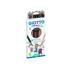 Etui crayons de couleur stilnovo giotto forme         hexagonale bois de cedre 18cm mine 3mm 12 unites coloris