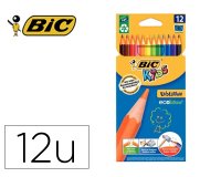 Lot bic kids evolution 12 etuis de 12 crayons couleur   diam. 8mm dont 3 offerts      coloris assortis