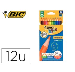 Lot bic kids evolution 12 etuis de 12 crayons couleur   diam. 8mm dont 3 offerts      coloris assortis