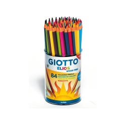 Pot crayons de couleur elios wood free giotto forme        triangulaire resine sans bois 18cm mine 2mm 84 unites