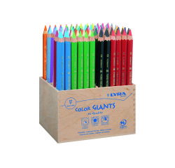 Classpack crayons de couleur geantes lyra forme            hexagonales bois 18cm mine    6mm 96 unites et 2 tailles