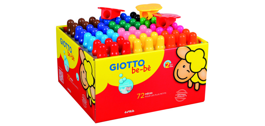 Classpack crayons de couleur maxi be be giotto 10cm mine   7mm 72 unites et 3 tailles    crayons offerts coloris