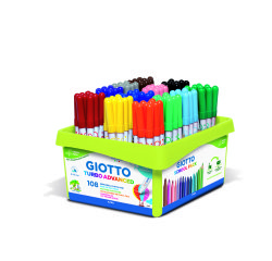 Classpack feutres turbo advanced giotto encre lavable point 2mm 108 unites coloris  assortis