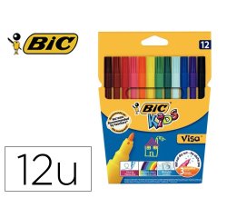 Lot bic kids visa 880 25 pochettes de 12 feutres       pointe fine dont 5 gratuites  coloris vifs assortis