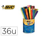 Lot bic kids visa 880 6 pots de 36 feutres pointe fine     dont 1 gratuit coloris        assortis