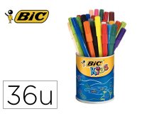 Lot bic kids visa 880 6 pots de 36 feutres pointe fine     dont 1 gratuit coloris        assortis