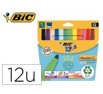 Lot bic visacolor xl 12 pochettes de 12 feutres       pointe large dont 2 gratuites coloris assortis