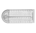 Thamographe codamex 4 outils en 1 equerre compas           rapporteur regle plastique    transparent